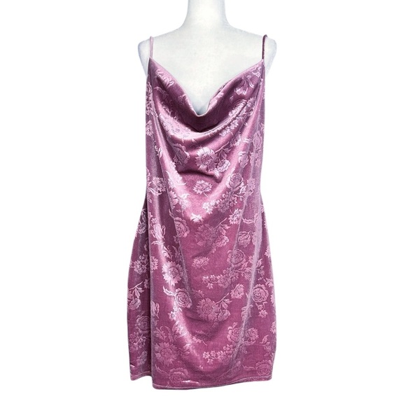 Y2K Charlotte Russe Dress 1X Velvet Burnout Fairy Coquette Girl Vintage Cowl - Picture 2 of 10